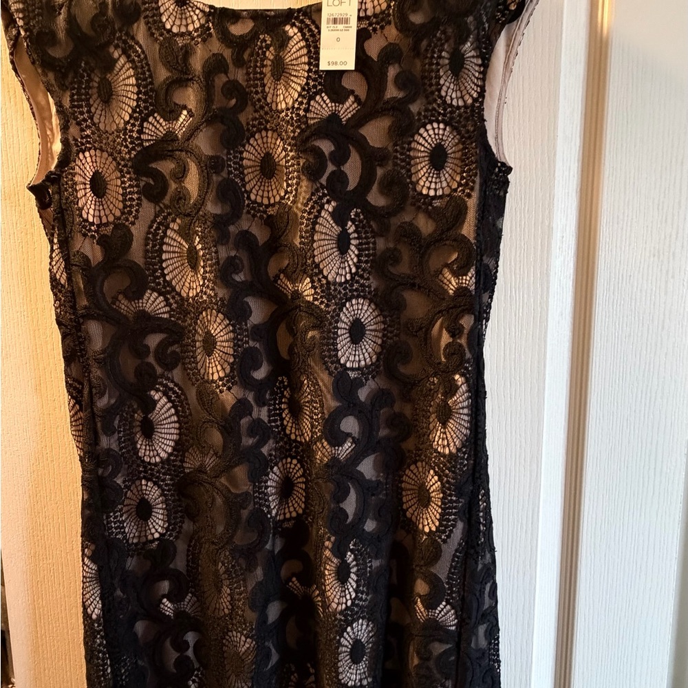 LOFT Black Lace Mini Dress